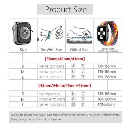 Nylon Elastic Band For Apple Watch 42/44/45/49mm Series 11 46mm SE 3 44mm Ultra 49mm Dark Rainbow