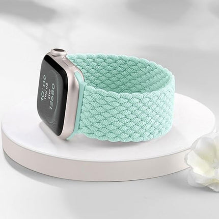 Nylon Elastic Band For Apple Watch Band 42/44/45/49mm Light Series 11 46mm SE 3 44mm Ultra 49mm Teal