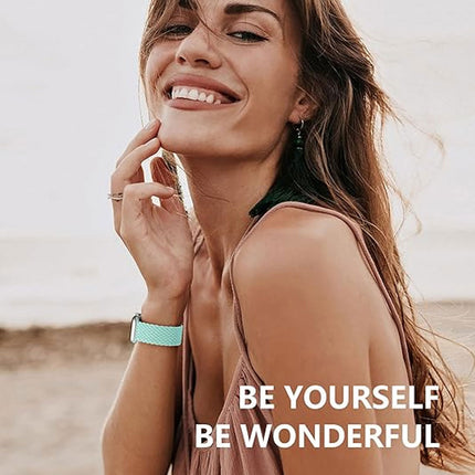 Nylon Elastic Band For Apple Watch Band 42/44/45/49mm Light Series 11 46mm SE 3 44mm Ultra 49mm Teal