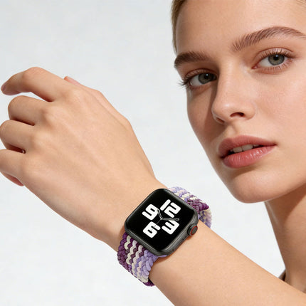 Nylon Elastic Band For Apple Watch Band 42/44/45/49mm Series 11 46mm SE 3 44mm Ultra 49mm  Purple