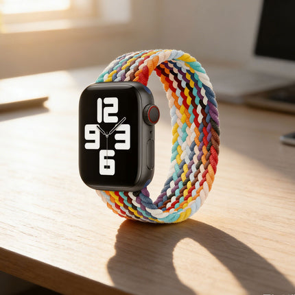 Nylon Elastic Band For Apple Watch Band 42/44/45/49mm Series 11 46mm SE 3 44mm Ultra 49mm Rainbow
