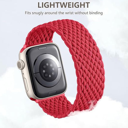 Nylon Elastic Band For Apple Watch 42/44/45/49mm Series 11 46mm SE 3 44mm Ultra 49mm Red