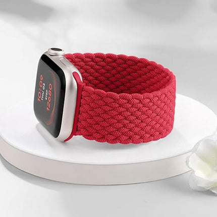 Nylon Elastic Band For Apple Watch 42/44/45/49mm Series 11 46mm SE 3 44mm Ultra 49mm Red