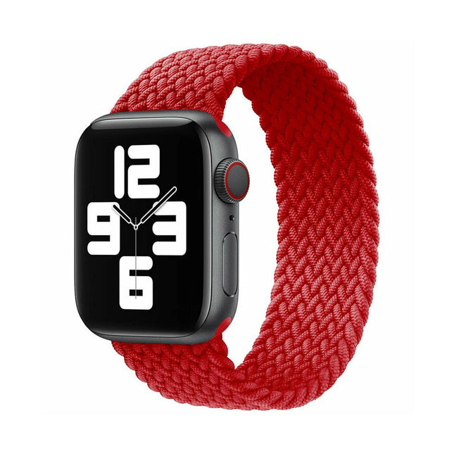 Nylon Elastic Band For Apple Watch 38/40/41mm Series 11 42mm SE 3 40mm Red