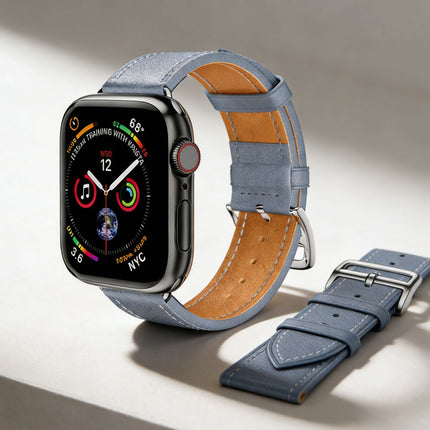 For Apple Watch iWatch Band Series 8 7 6 5 4 3 SE 45 44 41 Leather Strap Sky Blue