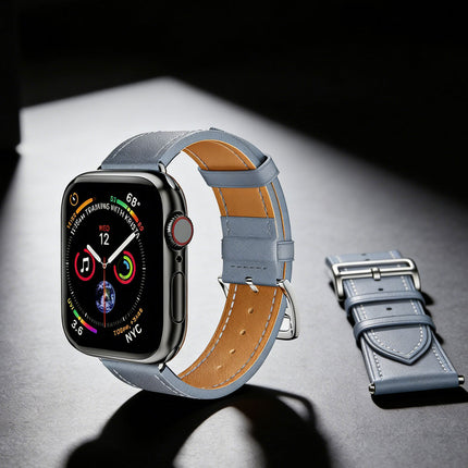 For Apple Watch iWatch Band Series 8 7 6 5 4 3 SE 45 44 41 Leather Strap Sky Blue