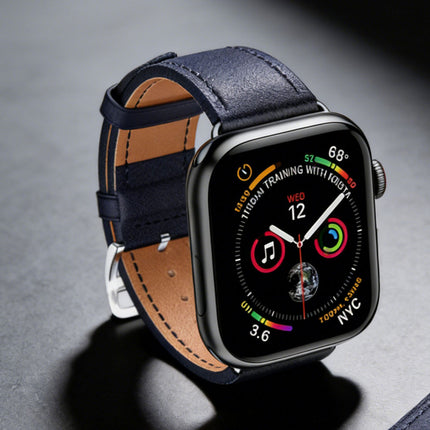 For Apple Watch iWatch Band Series 8 7 6 5 4 3 SE 45 44 41 Leather Strap Midnight Blue