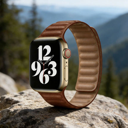 Brown 38mm/40mm/41mm Apple Watch iWatch Band Series 9 8 7 SE 6 5 4 Magnetic Strap Silicone 40 44