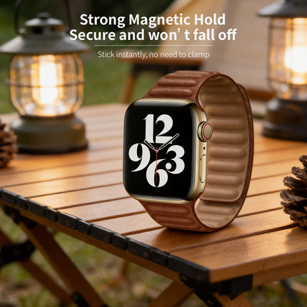 Brown 38mm/40mm/41mm Apple Watch iWatch Band Series 9 8 7 SE 6 5 4 Magnetic Strap Silicone 40 44