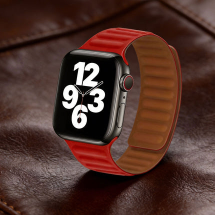 Red 42mm/44mm/45mm/49mm Apple Watch iWatch Band Series 9 8 7 SE 6 5 4 Magnetic Strap Silicone 40 44