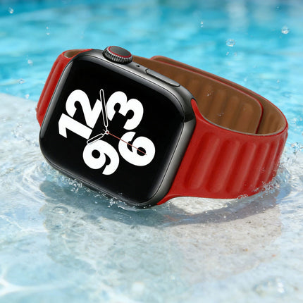 Red 42mm/44mm/45mm/49mm Apple Watch iWatch Band Series 9 8 7 SE 6 5 4 Magnetic Strap Silicone 40 44