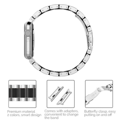 Apple Watch Band Strap iWatch Stainless Steel Series 11 10 9 8 Ultra SE 42 46mm Silver & Black
