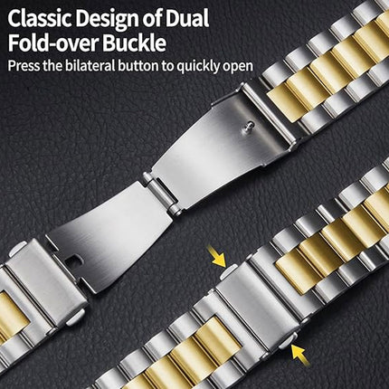 Apple Watch Band Strap iWatch Stainless Steel Series 11 10 9 8 Ultra SE 42 46mm Silver & Gold
