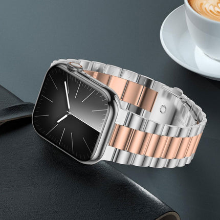 Apple Watch Band Strap iWatch Stainless Steel Series 11 10 9 8 Ultra SE 42 46mm Silver & Rose Gold