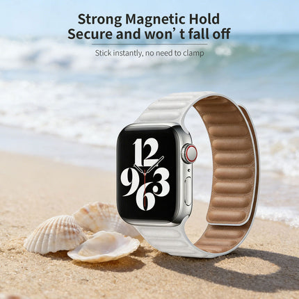 White 38mm/40mm/41mm Apple Watch iWatch Band Series 9 8 7 SE 6 5 4 Magnetic Strap Silicone 40 44