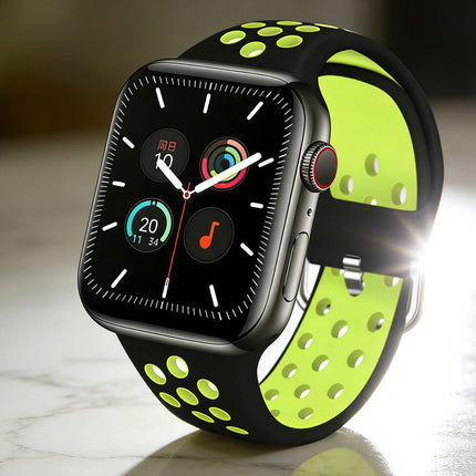 Apple Watch IWatch Band Silicone Strap-Black & Green