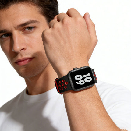 Apple Watch IWatch Band Silicone Strap Black & RED
