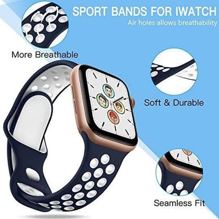Apple Watch IWatch Band Silicone Strap Blue & White