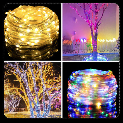 50M 400LED Multicolour Solar Fairy String Rope Lights 8 Models With Timer Waterproof Outdoor