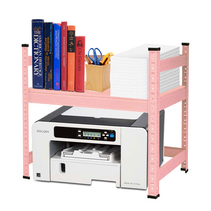 Pink Small Multi-Functional Organizer Bookshelf for Home Office Metal Desk Garage