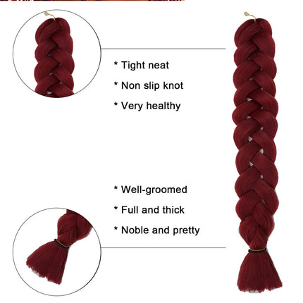 62cm Synthetic Braiding Hair Extensions - Carmine