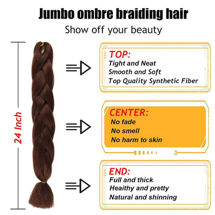 62cm Synthetic Braiding Hair Extensions - Hickory