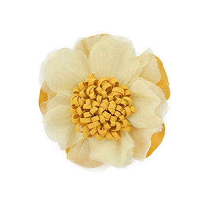 2 Pcs Light Yellow Toddlers Hair Accessories Hairpins Girl Clips Bow Flowers