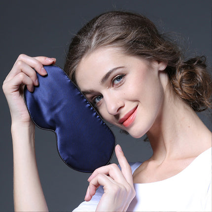 100% Pure Silk Sleeping Eye Mask Sleep Soft Blindfold Lights Out Travel Relax Navy