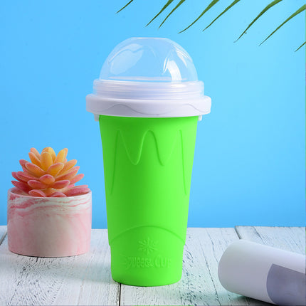 Green Slushie Maker Cup Quick Freeze Magic Squeeze Cup Milkshake Cup Ice Cream Maker