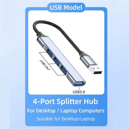 USB Type C USB Extender 3.0 2.0 Multi Port Hub 4 Port MacBook Windows Extension