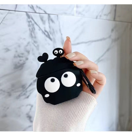 Shockproof Cartoon Silicon Case Cover For Airpods Pro Black Ball