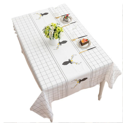 Deer Rectangle Table Cloth Water Stain Resistant PEVA Party Tablecloth Desk Cover Mat