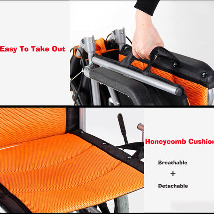 16' inch Foldable Disabled Elderly Wheelchair Washable 3D Honeycomb Cushion