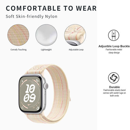 For Apple Watch Nike Sport Loop Band Nylon Strap iWatch 42mm 46mm S11 SE Ultra Pastel