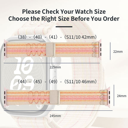 For Apple Watch Nike Sport Loop Band Nylon Strap iWatch 42mm 46mm S11 SE Ultra Pastel