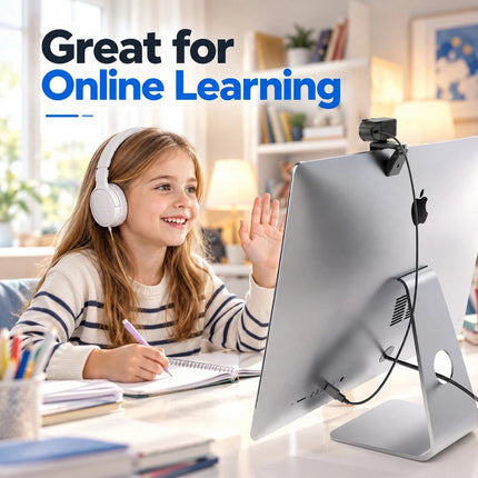 2K USB Webcam for PC Laptop Autofocus Camera Dual Mic Privacy Cover Video Calls