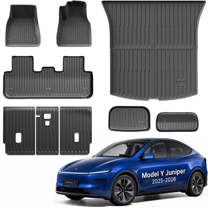9Pcs TPE Floor 3D Mats for 2025 2026 2027 Tesla Model Y Juniper 5-Seater Mat