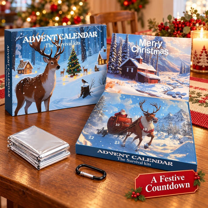 2026 24 Day Survival Advent Calendar Christmas Gift for Men Camping Hiking