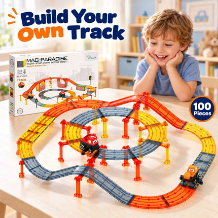 100 Pcs Magnetic Construction Track Tiles 3D Kids Education Toys Christmas Gift