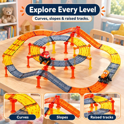 100 Pcs Magnetic Construction Track Tiles 3D Kids Education Toys Christmas Gift