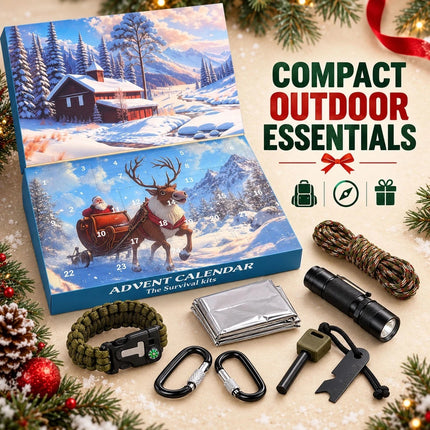 2026 24 Day Survival Advent Calendar Christmas Gift for Men Camping Hiking