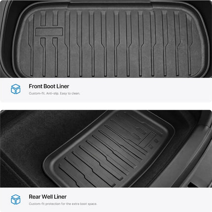 9Pcs TPE Floor 3D Mats for 2025 2026 2027 Tesla Model Y Juniper 5-Seater Mat