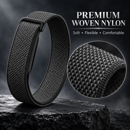 For Google Fitbit Air Performance Loop Band Recycled Polyester Adjustable Strap Black