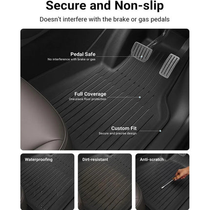 9Pcs TPE Floor 3D Mats for 2025 2026 2027 Tesla Model Y Juniper 5-Seater Mat