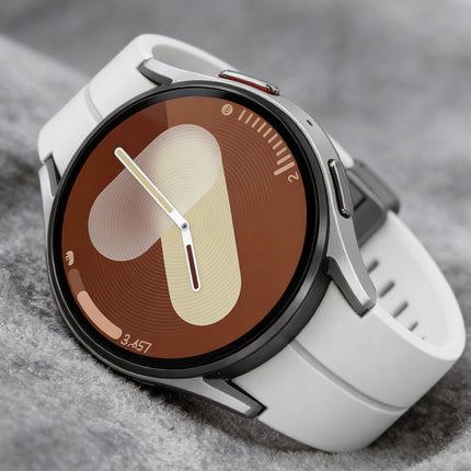 White Samsung Galaxy Watch Band Strap Series 7 6 Classic 5 Pro 4 40mm 44mm Silicone 47