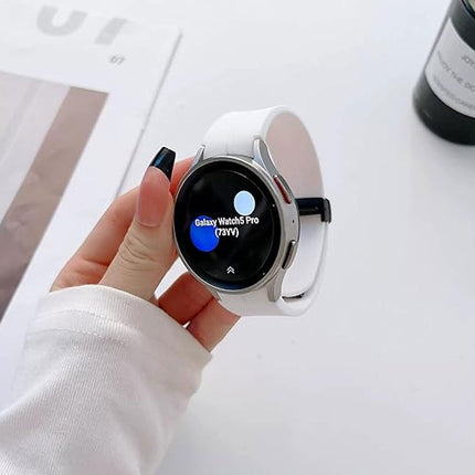 White Samsung Galaxy Watch Band Strap Series 7 6 Classic 5 Pro 4 40mm 44mm Silicone 47
