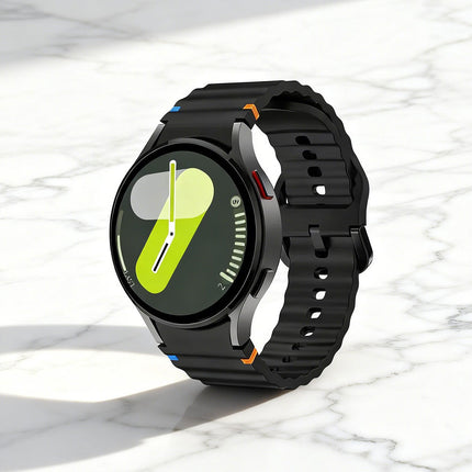 Black For Samsung Galaxy Watch 7 6 5 4 FE 40mm 44mm Sport Silicone Watch Band Strap Au