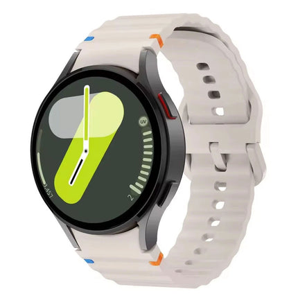 Cream White For Samsung Galaxy Watch 7 6 5 4 FE 40mm 44mm Sport Silicone Watch Band Strap Au