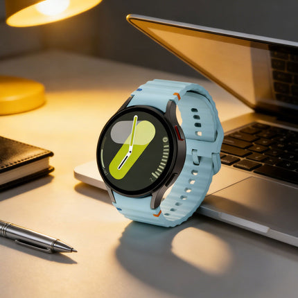 Light Blue For Samsung Galaxy Watch 7 6 5 4 FE 40mm 44mm Sport Silicone Watch Band Strap Au