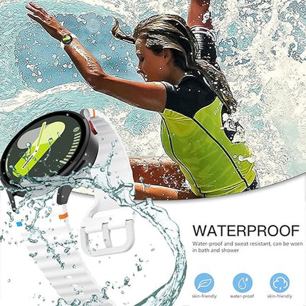 White For Samsung Galaxy Watch 7 6 5 4 FE 40mm 44mm Sport Silicone Watch Band Strap Au